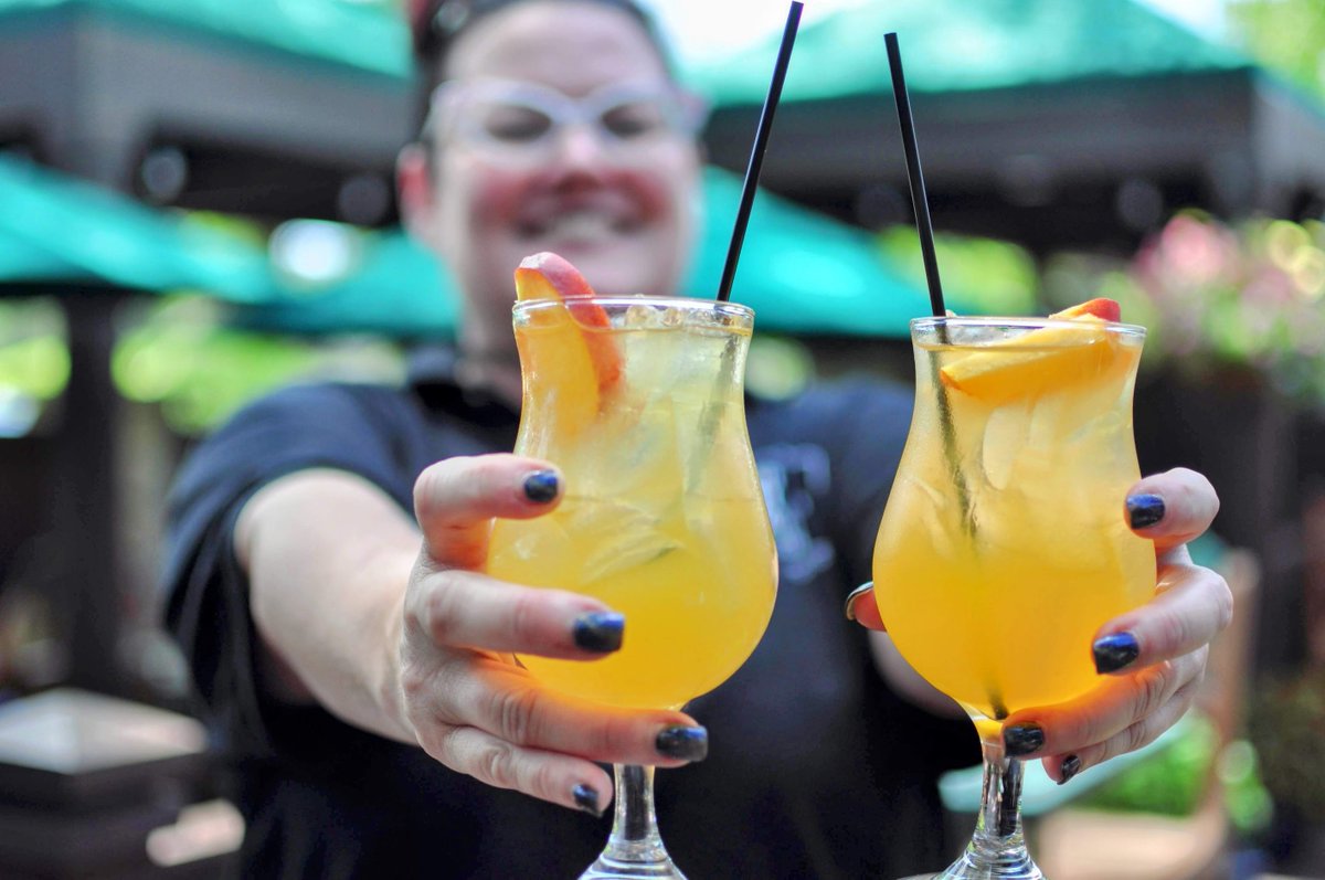 'No Crying In Baseball' is our white peach sangria made with riesling, ginger ale, peach puree, citrus vodka and fresh lemon juice.   

*Not officially endorsed by the Rockford Peaches.  It is officially delicious though.

@gorockford @RFDPeaches75