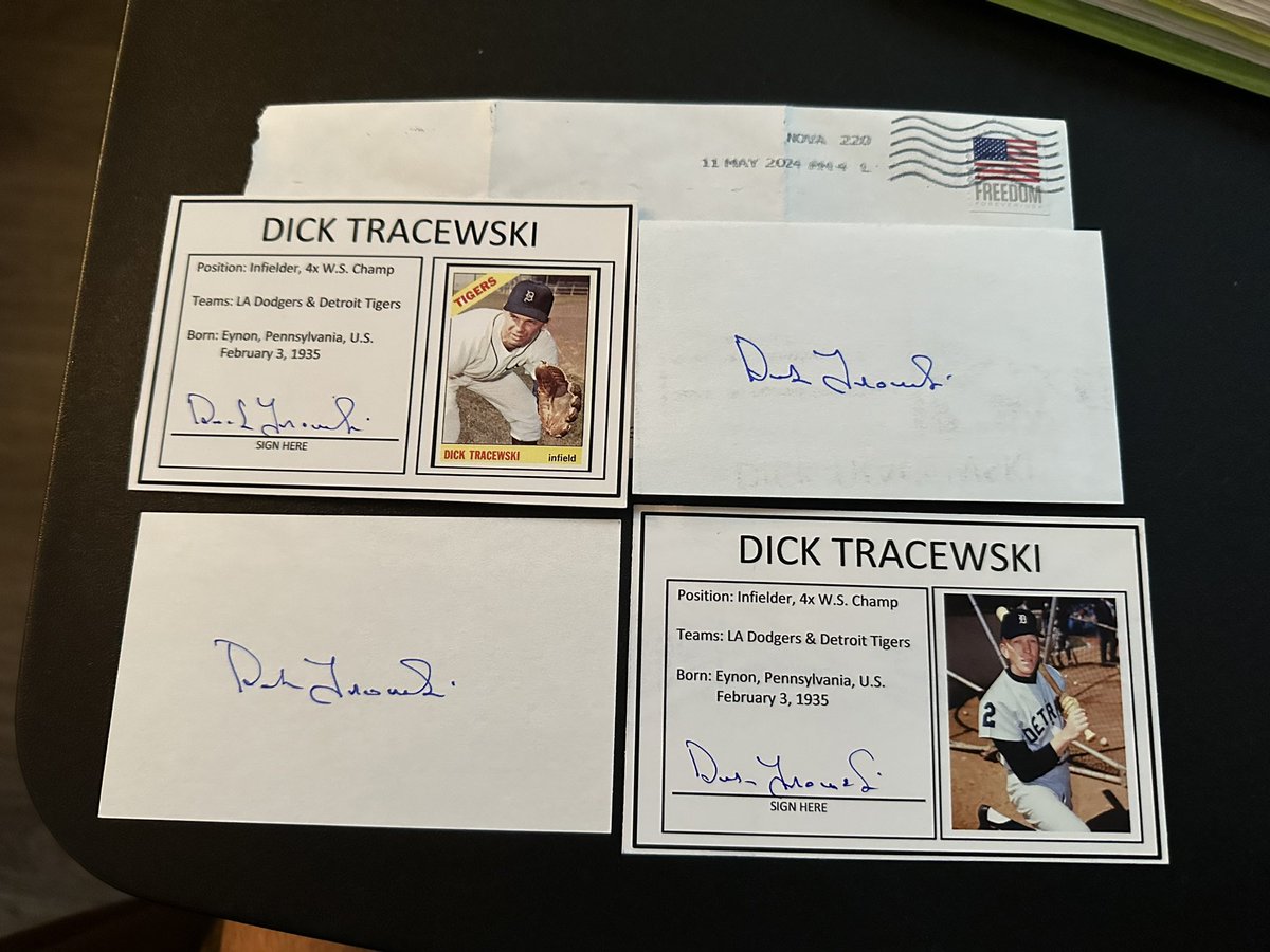 #DickTracewski #baseball @MLB @MLBONFOX @MLBNetwork #TTM #Memorabilia #Autograph #Autographs #AutographCollector  #AutographCollection #GreatGuy #ThankYou #TTMSuccess #TTMAutographs #MailDay @tigers