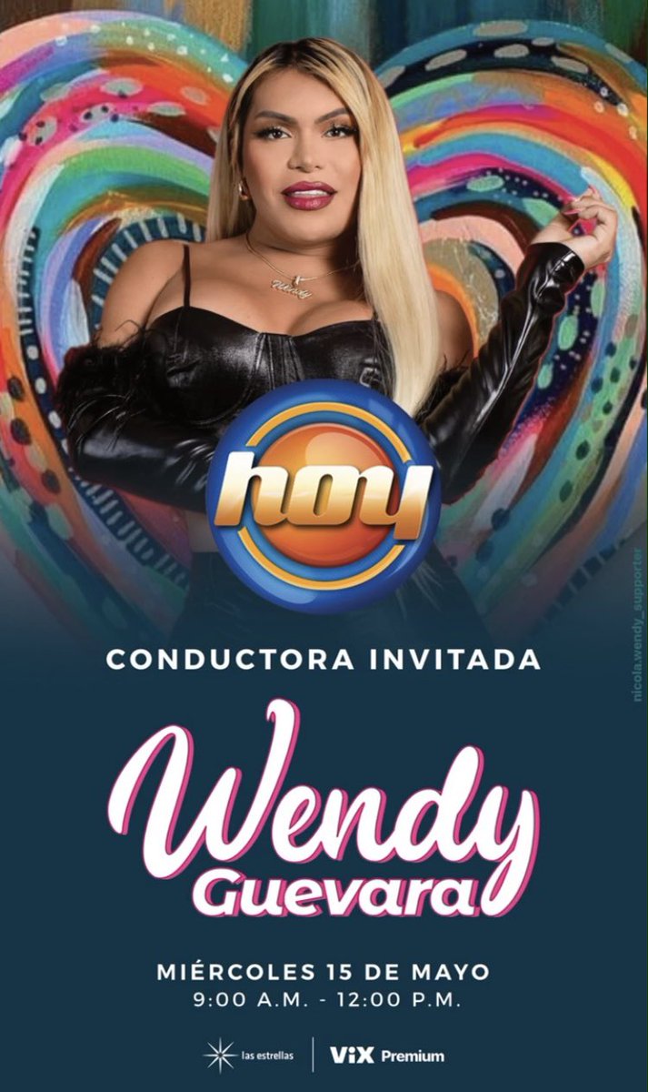 Hay que apoyar mañana a Wendy en el programa hoy 👏🏻👏🏻
#wendyguevara