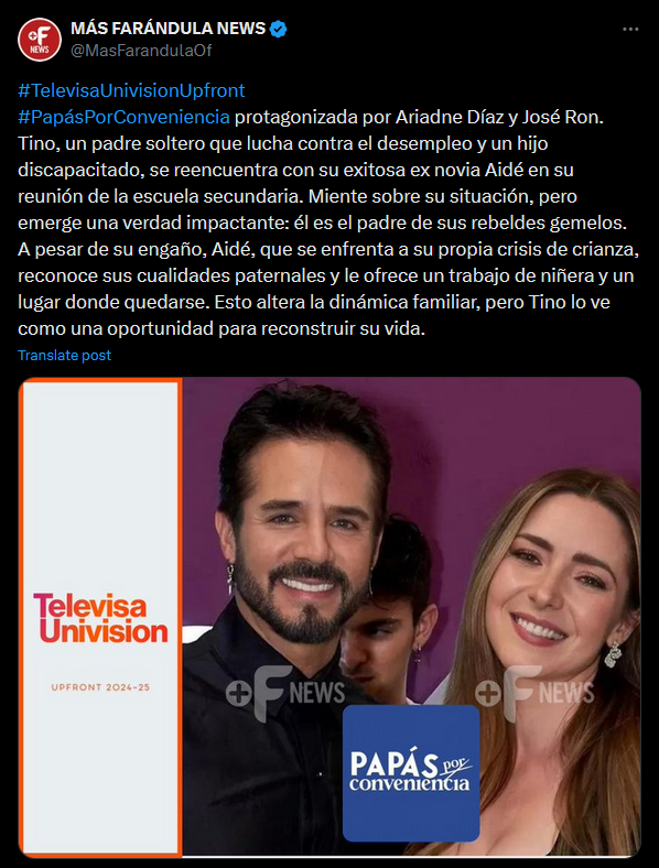 Estas son las premisas de #ElPreciodeAmarte y #PapásPorConveniencia, ¿qué opinan? 📰 X/@MasFarandulaOf @NubiaArizaga @Venusdenko_ @telenovelo @horadlanovela @YulGuion7 @SoyEl_RogerMx @NoveleraSoy @AlonsoHerna205 @Soytlnovelero @FelixAndresC @Alexbashestv @SoyShin94