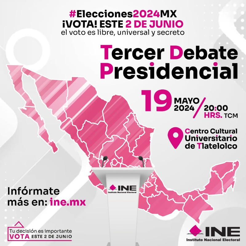 - #19Mayo ... #DebateINE #TercerDebate #MareaRosaConXóchitl #VotoUtil ....

. Días históricos para México:

. Se entrega el país o se les arrebata ...