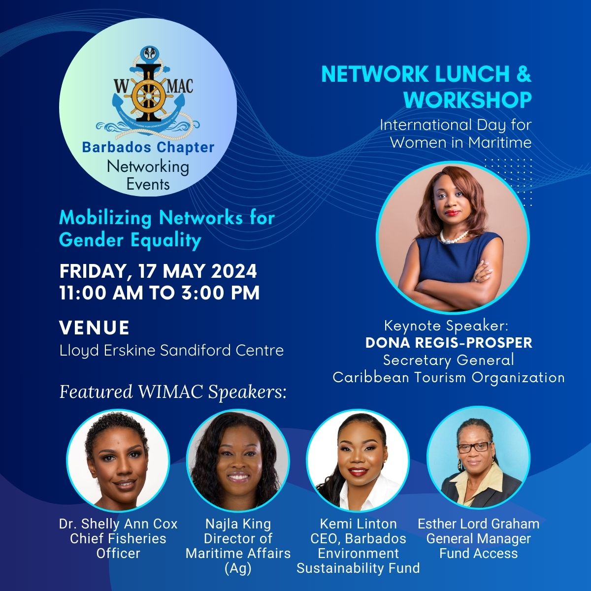 To commemorate International Day for Women in Maritime, CTO’s SG Dona Regis-Prosper will deliver the keynote address at the Women in Maritime Association, Caribbean Barbados Chapter Network Lunch & Workshop on Friday, May 17, at the Lloyd Erskine Sandiford Centre in Barbados.