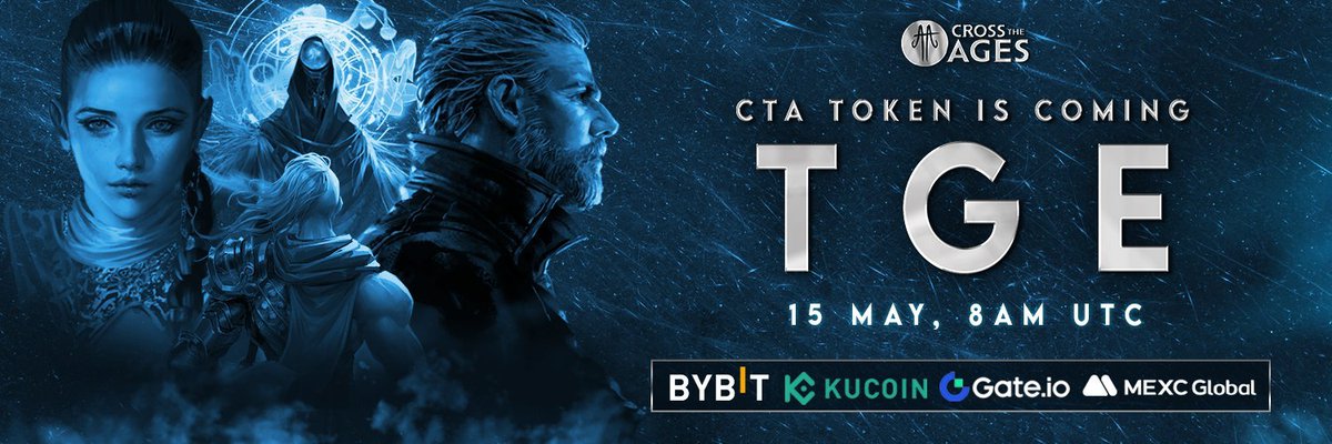 Bigest listing. $CTA @CrossTheAges KUCOIN + BYBIT + GATE + MEXC Years big adventure, The much awaited, finally Today 8 hours left, 8 am utc cross the ages together @kucoincom @Bybit_Official @gate_io @MEXC_Official