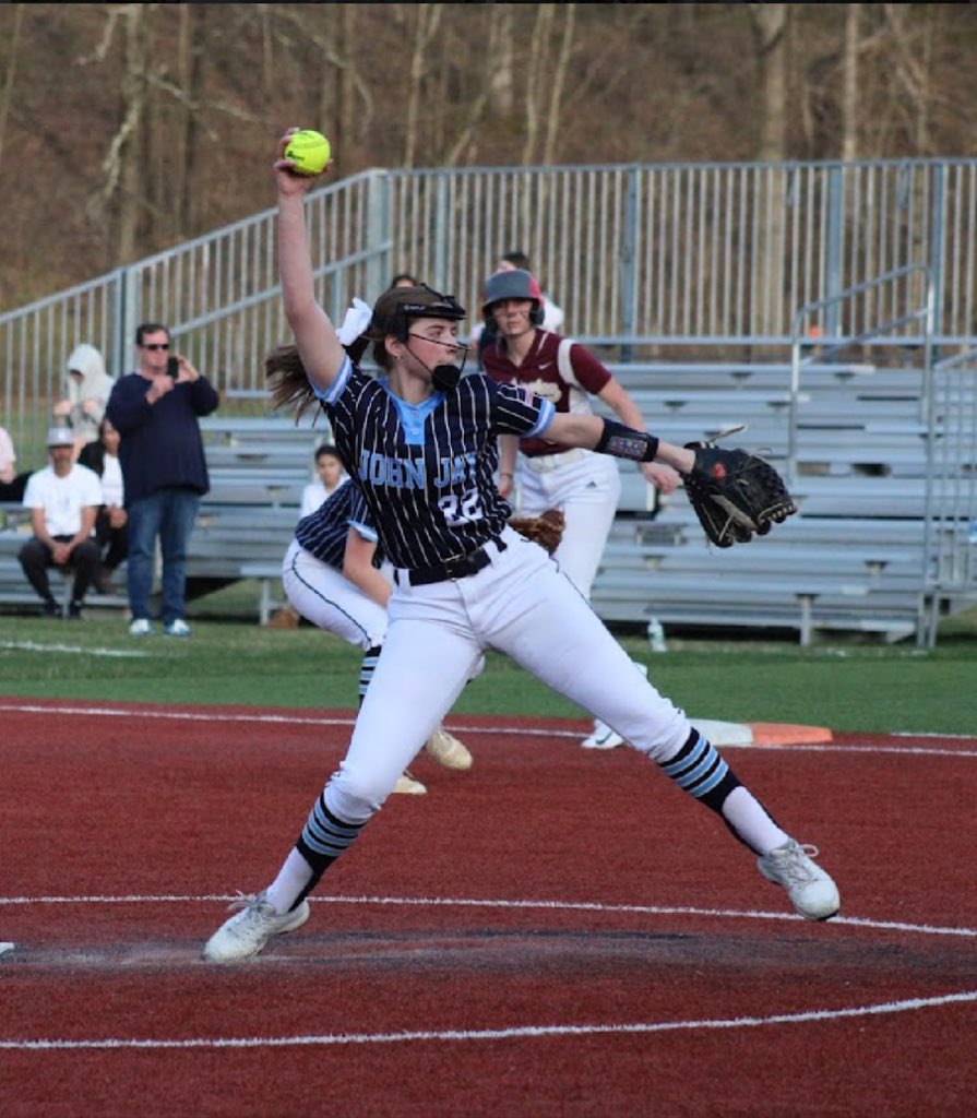 Regular school season has come to an end and so proud of our team for going 14-3. I finished the season with a BA of 300 and ERA of .000! Looking forward to my first sectional games starting this Saturday! @NYNighthawksSB @JjhsSoftball