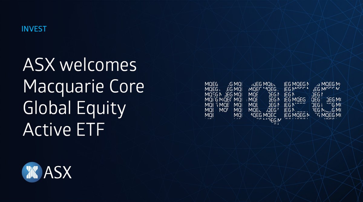 ASX welcomes Macquarie Core Global Equity Active ETF. Congrats @Macquarie on MQEG being admitted to ASX! We wish you well for the future. bit.ly/3wmY3af #ASXBell