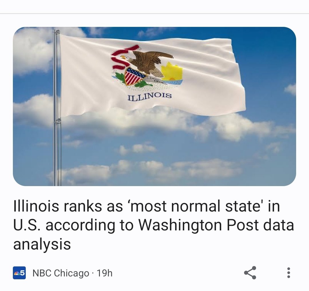 According to the Washington Post, Illinois ranks as 'most normal state' in the US. What say you Illinois fans? 📷 Washington Post @Chicago_History @chicagotribune @springfieldNL
