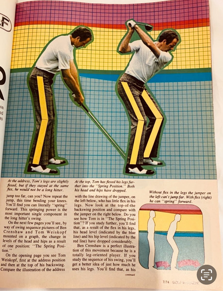 Jumping in the golf swing? Some think it must be a brand new idea and maybe a biomechanics term, but this article was written in 1974! #golf #golf lessons #1golfschool #titleist #foresight #jumping #golfmagazine #tomweiskopf #power