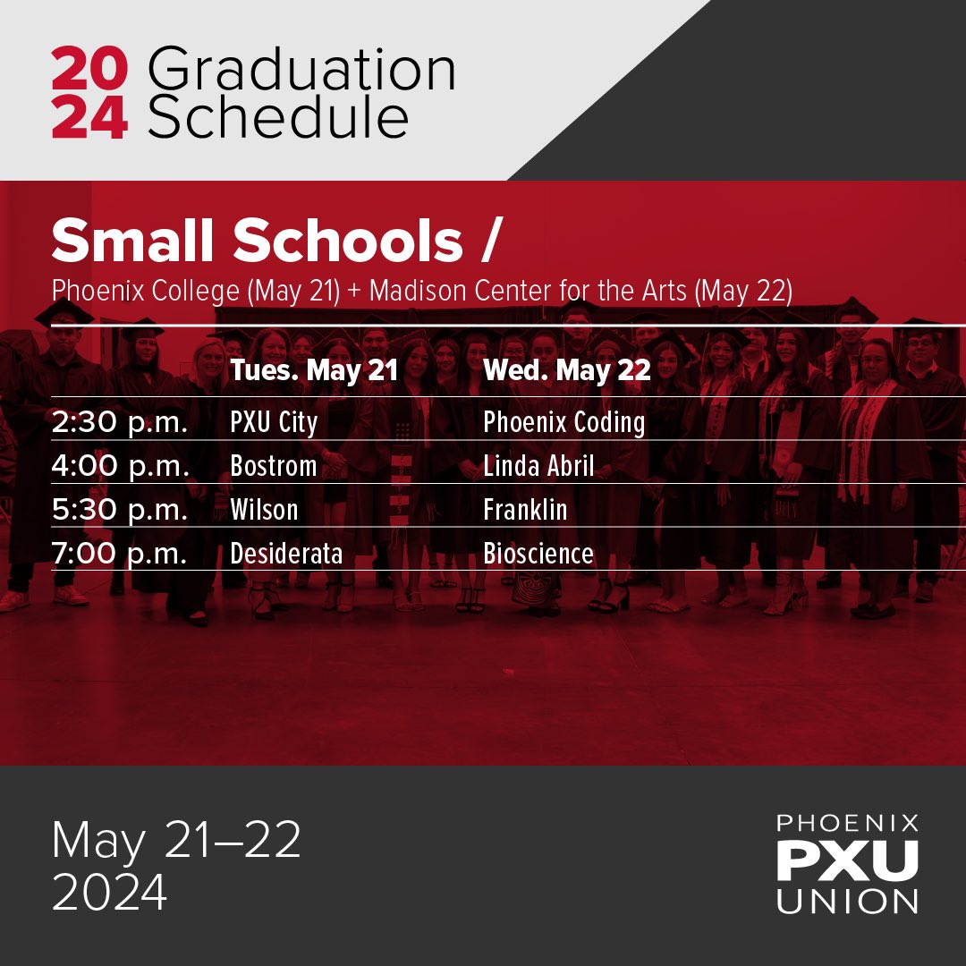 Graduation begins in one week! 🎓 Make sure you plan ahead and visit PXU.org/Graduation to view all details, including information regarding safety at graduation. 💻
