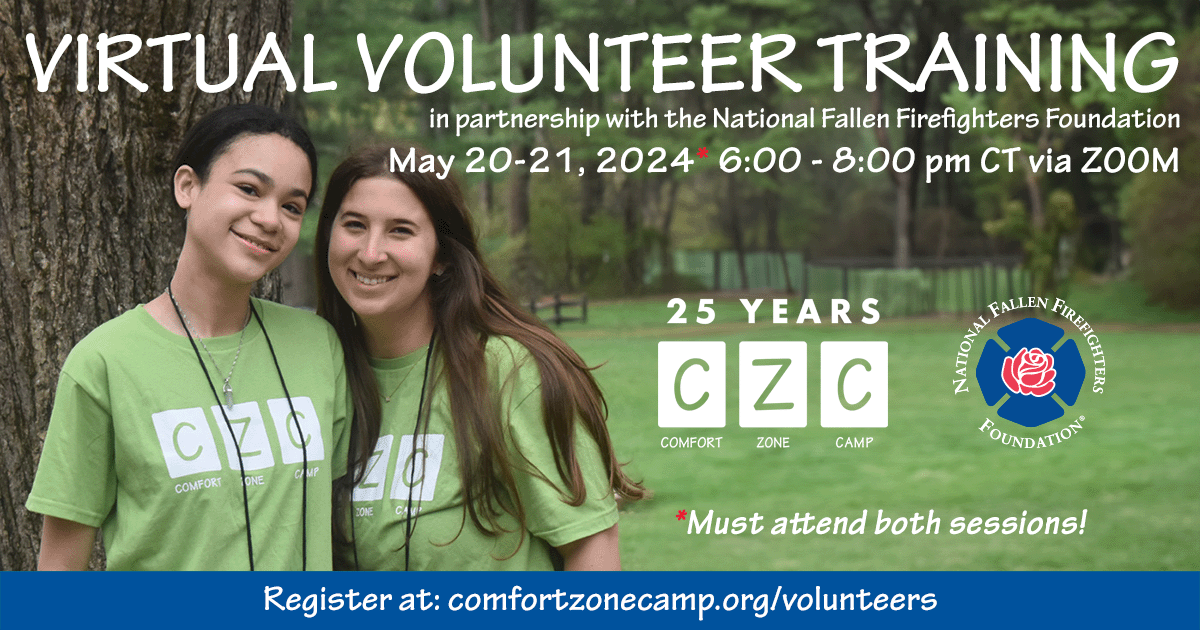 In partnership w/NFFF, Comfort Zone Camp programs serve those who have lost a parent, guardian, sibling, or significant person. All programming empowers participants to grieve, heal, and grow in healthy ways. Support a #firehero child by volunteering: firehero.org/event/2024-czc…