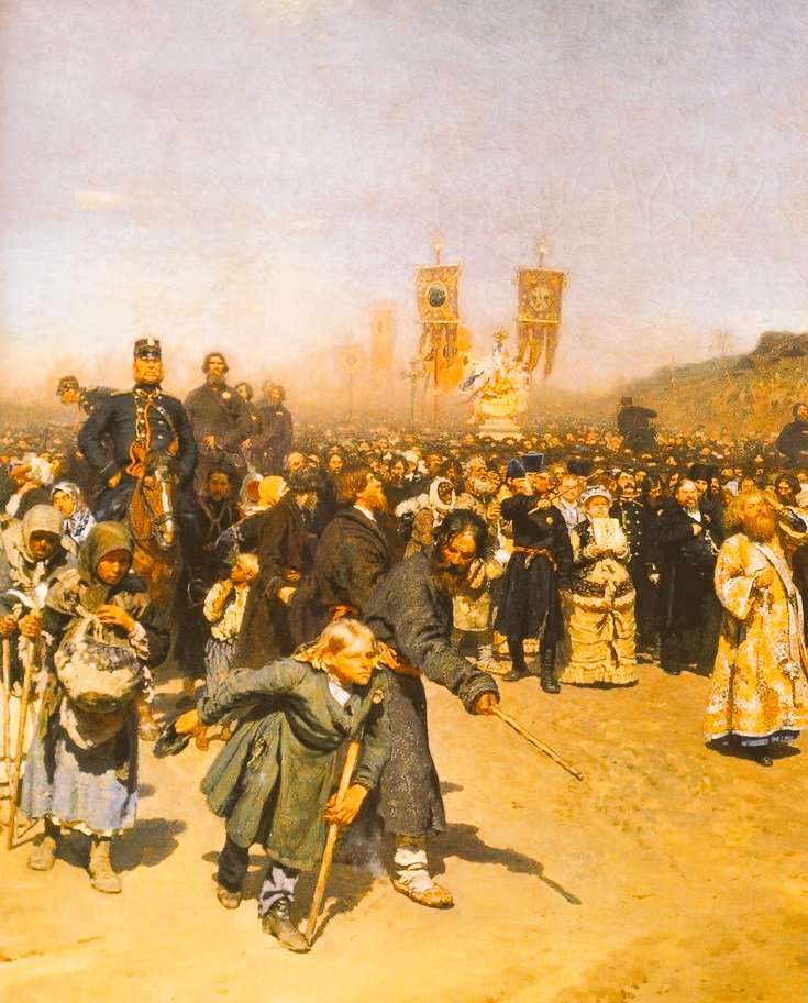 'A religious procession at the province of Kursk' by I #Repin (1844-1930) / Imperial Russian #fineart