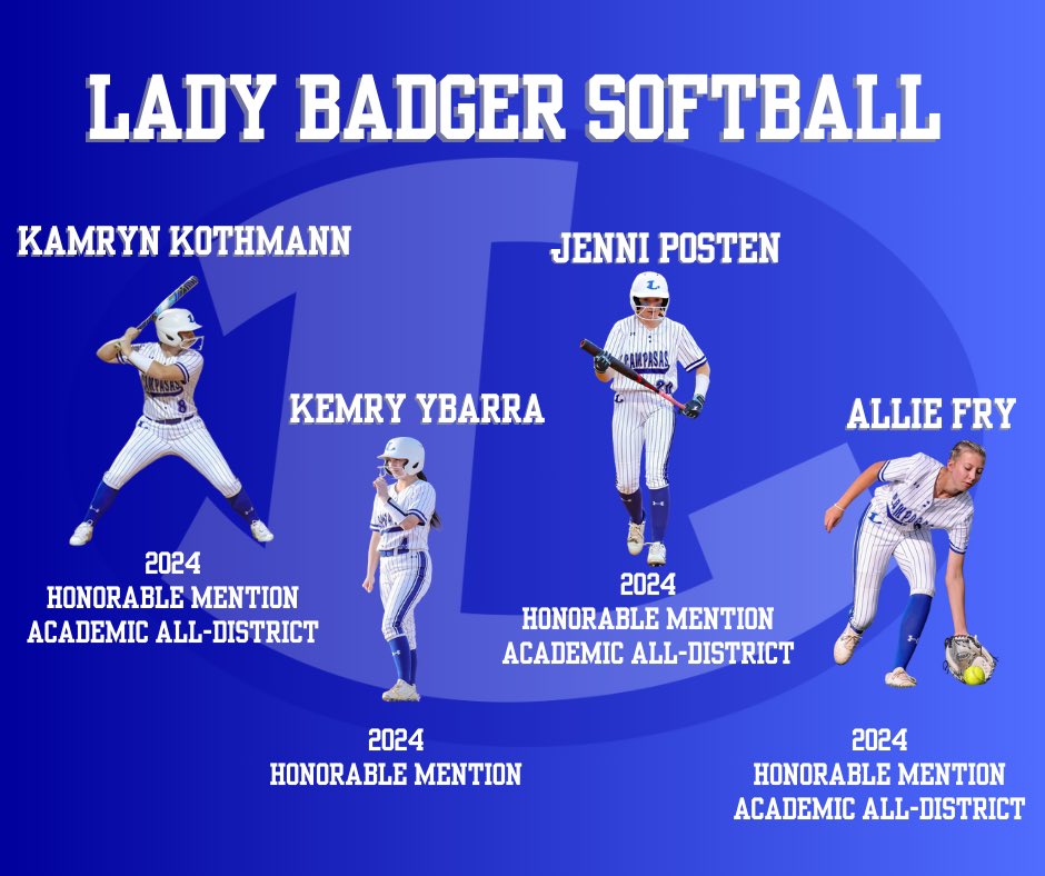 After a great season, your Lady Badgers were 6-4, placing 3rd in district. We are so proud and blessed to have these girls on our team! We have enjoyed seeing them play the game they love and become not just better athletes but better people at the end of the season!💙🦡🥎