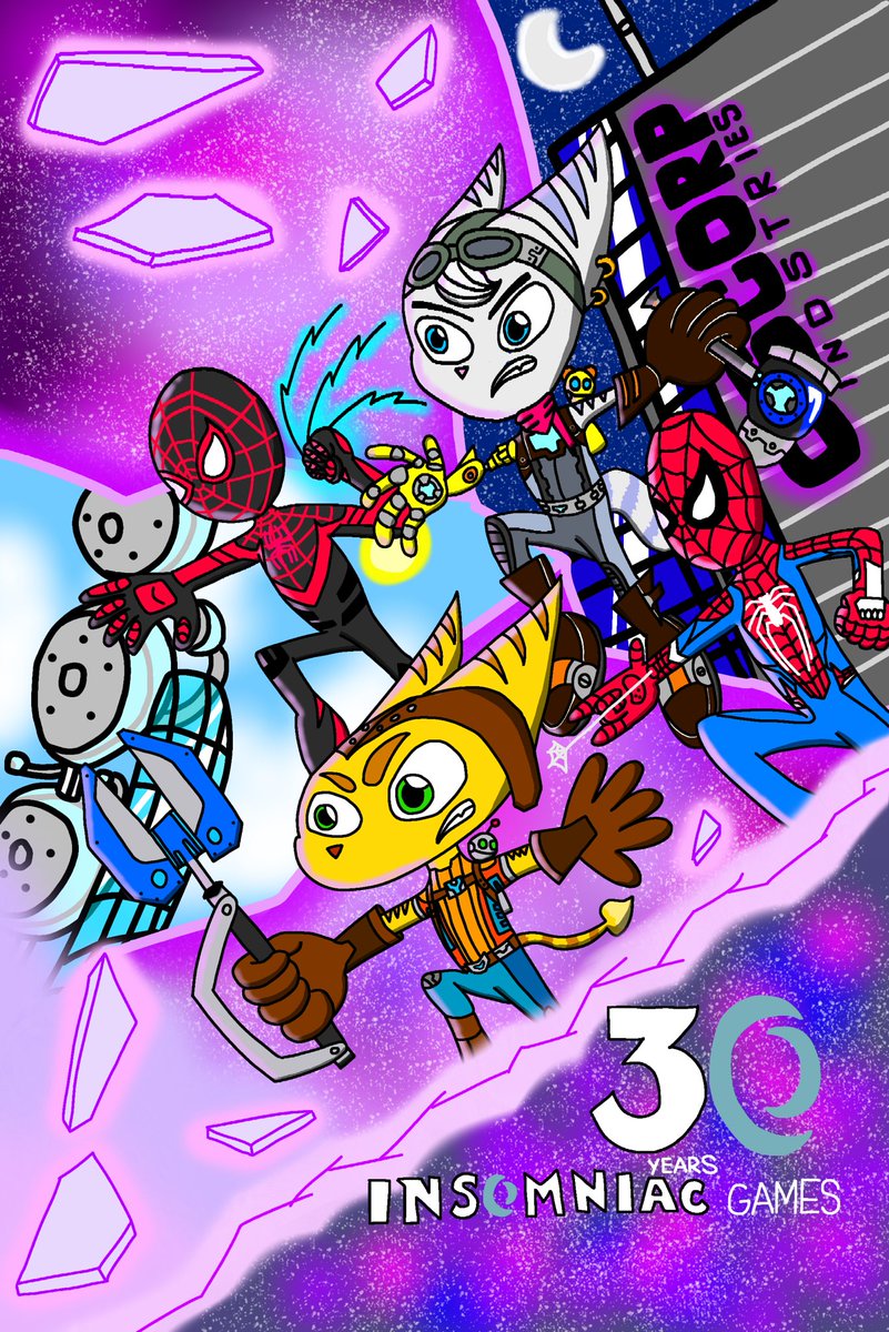 Happy 30th Anniversary to @insomniacgames, 

Thank you of our favorite experiences. 

#Insomniac30
#RatchetAndClank
#RatchetAndClankRiftApart
#RivetAndKit
#MarvelsSpiderMan
#MarvelsSpiderMilesMorales
#MarvelSpiderMan2
#InsomGamesCommunity
#InsomGamesSpotlight
#PlayStation 
#PS5