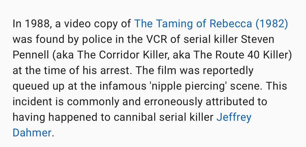 Serial Killer Steven Pennell (this case is very weird but a lot to get in to now) had Taming in his...