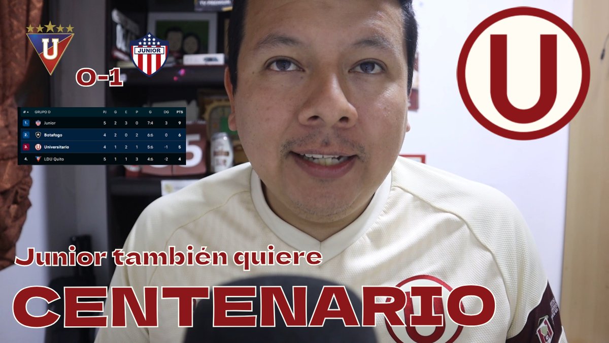 Golpe de Junior en Quito - Grupo parejo - JUEVES MONUMENTAL

youtube.com/watch?v=N9vY8-… 

#Universitario #UniversitarioDeDeportes #ydaleU
#EIMásCampeón #SociosAdherentes #SociosCremas
#SúmateComoSocioAdherente #UniversitarioCampeón #Los100DeUNIVERSITARIO