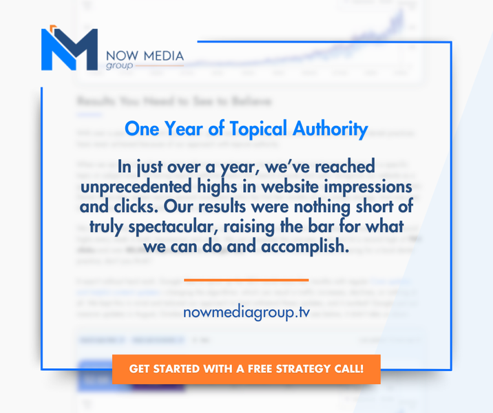 🚀 Now Media Group is revolutionizing digital marketing with our approach to SEO through topical authority.
 
Contact our team today at (858) 333-8950 to request a free website audit 📊 and schedule your strategy call. #NowMediaGroup #SEOStrategy