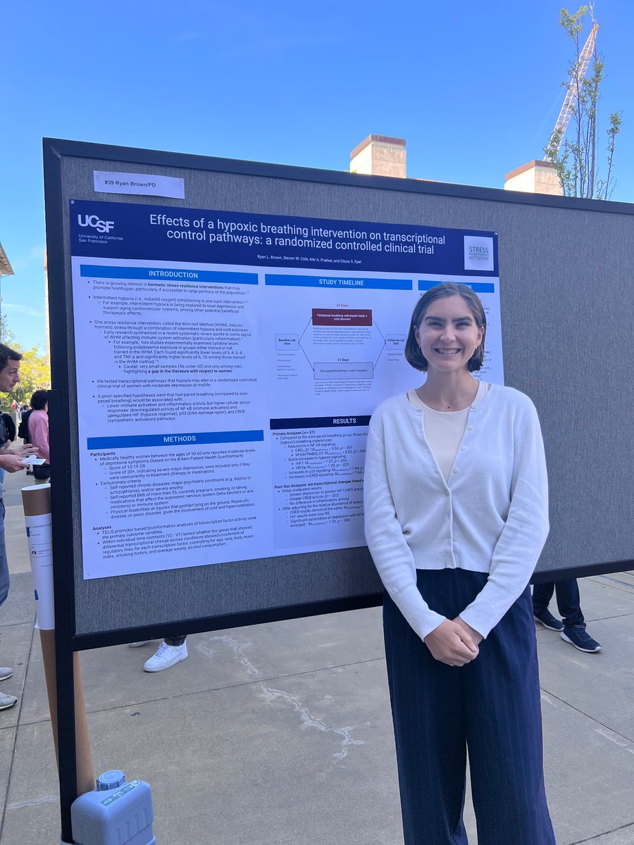 And a quick bop across the bay to UC Berkeley to present research funded by @UCSFAging at the Bay Area Aging Meeting — such a joyful day of science! Grateful for every moment of this postdoc experience with @AricPrather & @Dr_Epel 🫶🏼