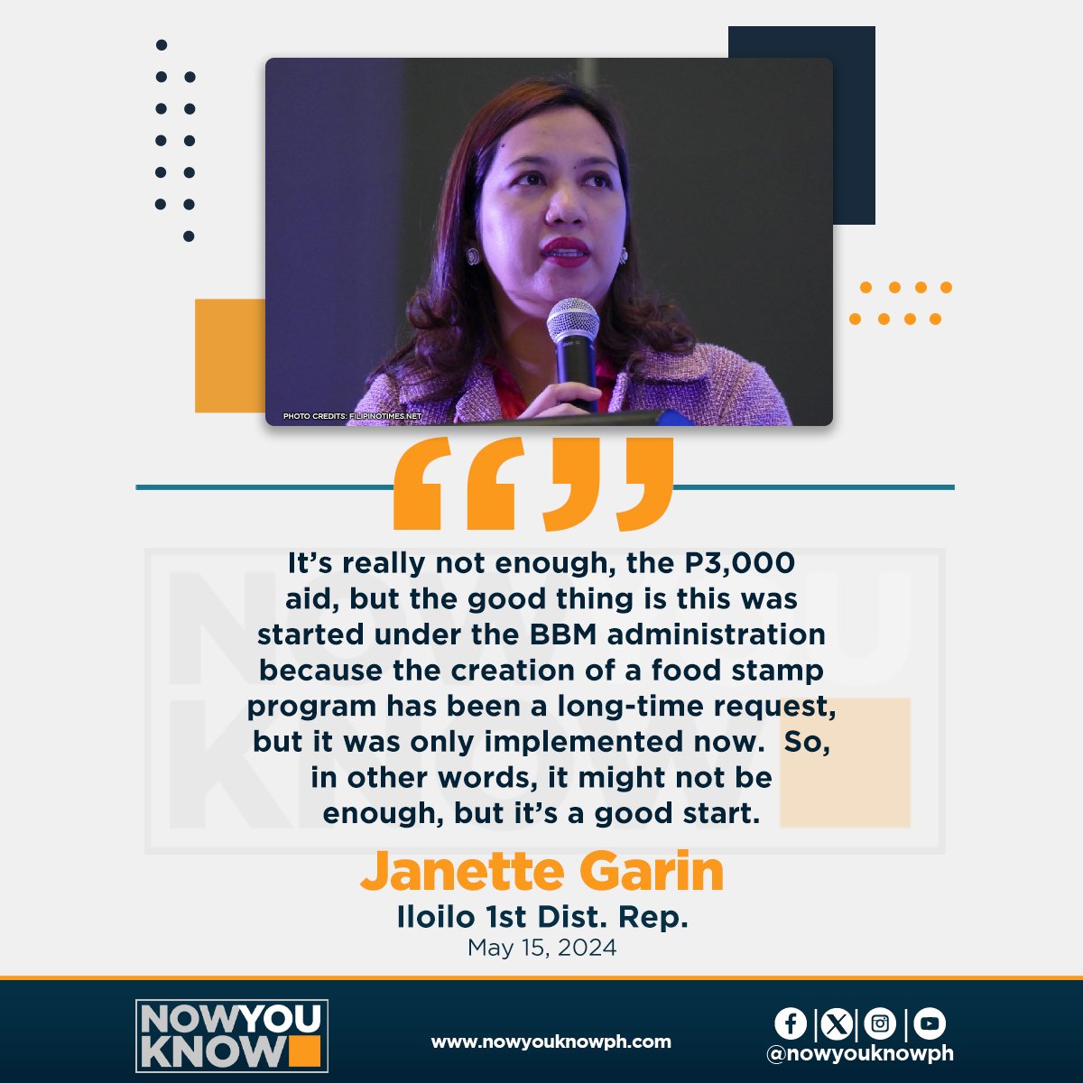 While several lawmakers have admitted that the P3,000 monthly assistance for the government’s food stamp program is not enough, Iloilo Rep. Janette Garin said the measure is a good start. READ: tinyurl.com/3wn5s9pw 📰 Inquirer.net