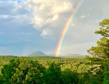 Pinnacle mountain rainbow from KARK viewer, Jeff Adams. #ARWX #ARStormTeam