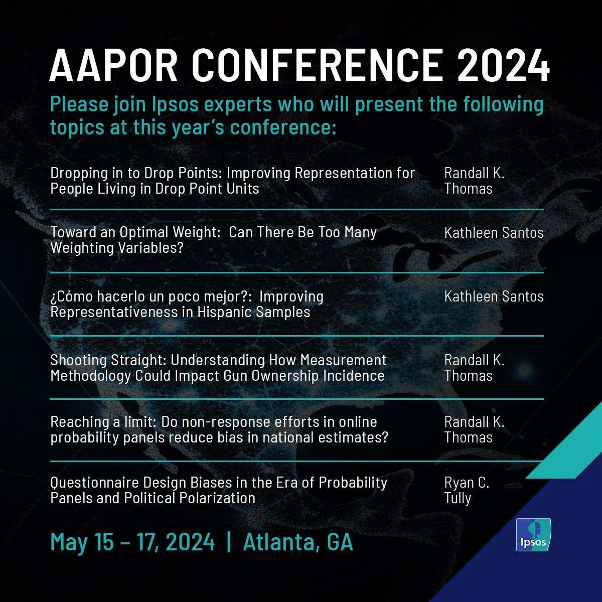 Sad to be missing out on #AAPOR this year due to my pregnancy. Please tweet so I can live vicariously through y’all.  Lots of great presentations this week from my colleagues <a href="/ipsosus/">Ipsos US</a>.