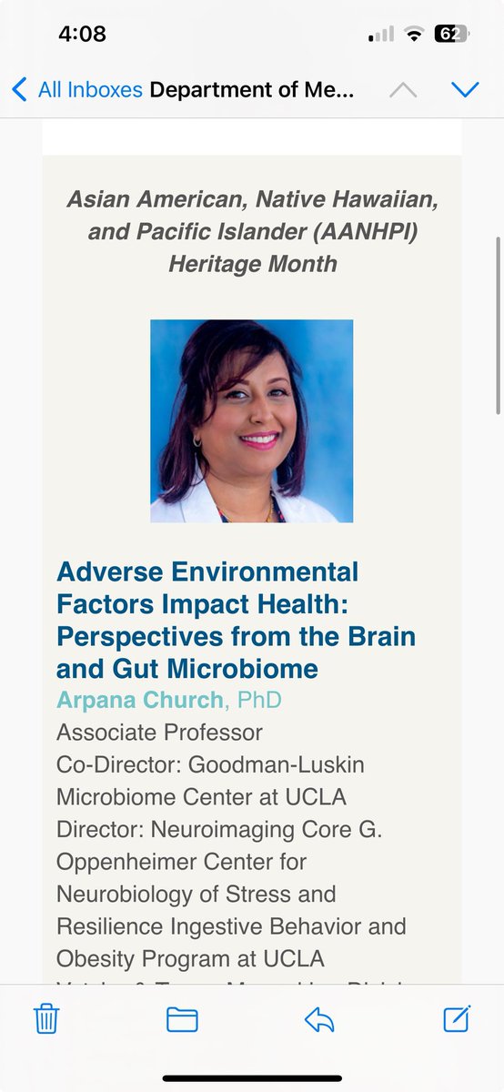 Excited to present @DOM_UCLA grand rounds as part of AANHPI heritage month on “Adverse environmental Factors Impact Health: Perspectives from the Brain and Gut Microbiome” come learn about how adversity gets embedded in our biology @UCLAGIHep @UCLAHealth @dgsomucla @uclaimchiefs