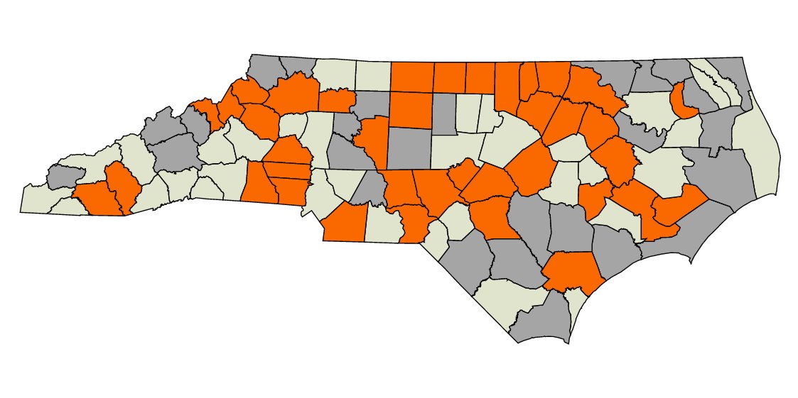 I know it is still early, but can someone explain this pattern (or lack thereof) in the auditor second primary? Dave Boliek is orange. Jack Clark is beige. #ncpol