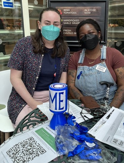 Thanks very much to all the volunteers who helped with our Blue Ribbon collection in the Cornelscourt shopping centre on Saturday. 👍👏 These included Julia Corey (part of the Long Covid Advocacy Ireland team) and Blezzing Dada #MEcfs #CFS #PwME 1/