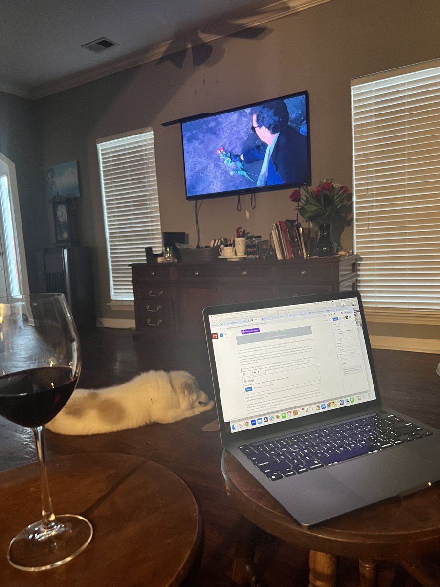 Watching Michael Keaton (the only real Batman, though we send love to Christian Bale), and researching the 16th century for upcoming show notes (so many archival images!) with a lovely glass of wine #Carmenere This is Tuesday night. #ThatShakespeareLife