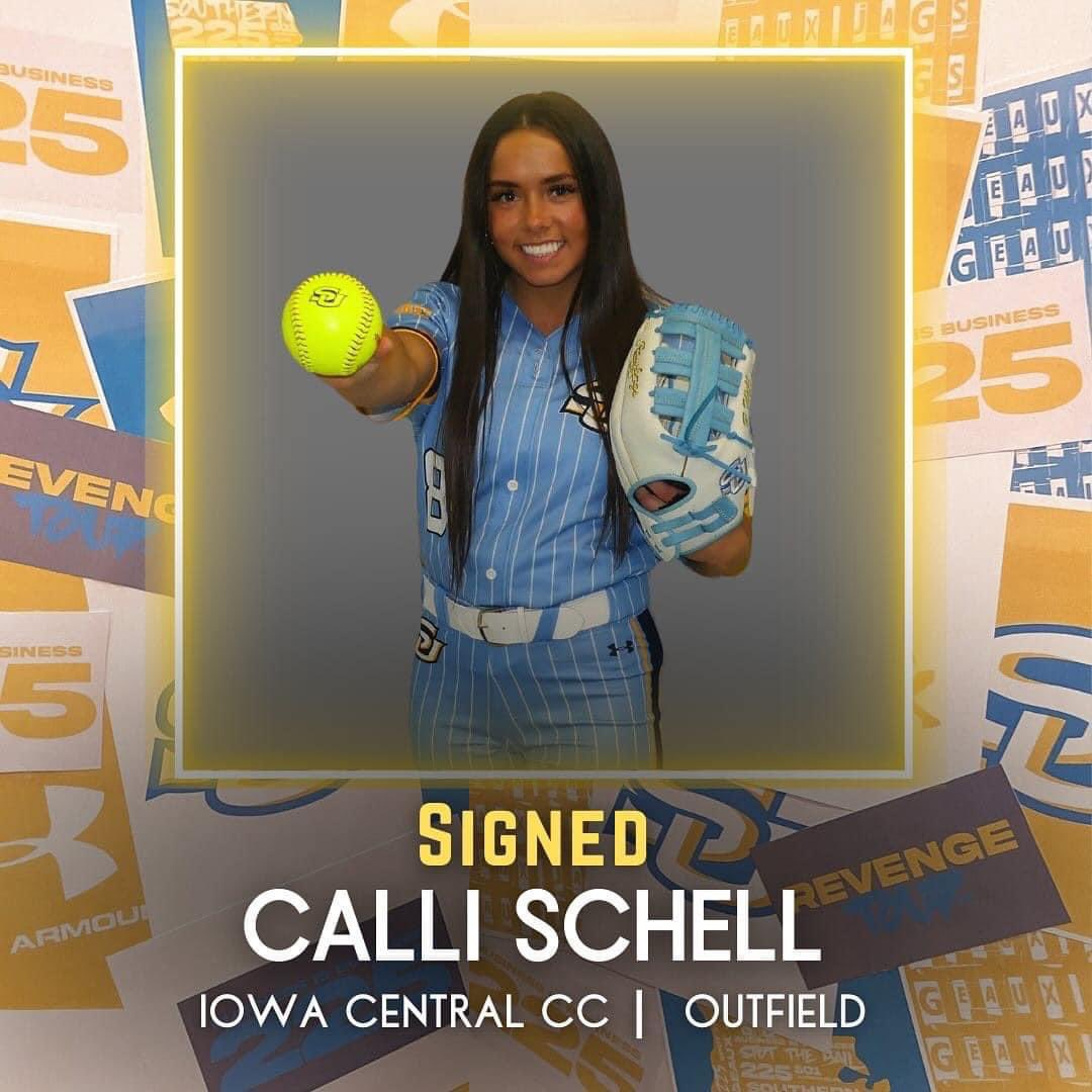 ℕ𝕖𝕩𝕥 𝕤𝕥𝕠𝕡 📍Baton Rouge, LA

Congratulations 𝑪𝒂𝒍𝒍𝒊 𝑺𝒄𝒉𝒆𝒍𝒍 on signing to play on at Southern University! We’re so proud of you Calli! Your future is bright! #committed #TheTritonWay #tritonexcellence