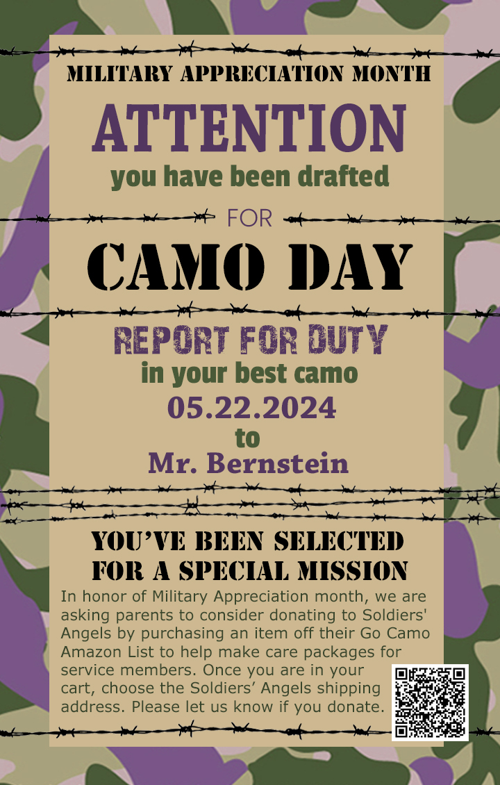 Fitwize goes CAMO! AFTER SCHOOL PROGRAM kiddos are asked to wear camo on 5/22. We’ll write letters & ask parents to purchase off the Camo Amazon List (be sure to choose Soldiers’ Angels address at check out)

amazon.com/registries/gl/…
#militaryappreciationmonth #fitwize4kidsashburn