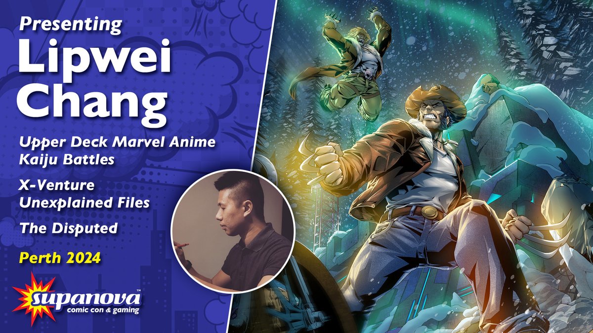International Supa-Star artist @LipweiChangArt joins us exclusively for #Perthnova! Lipwei is the co-creator of the X-Venture Unexplained Files series, and his amazing art is also featured in Marvel's Anime Trading Cards! supa.fans/LChang