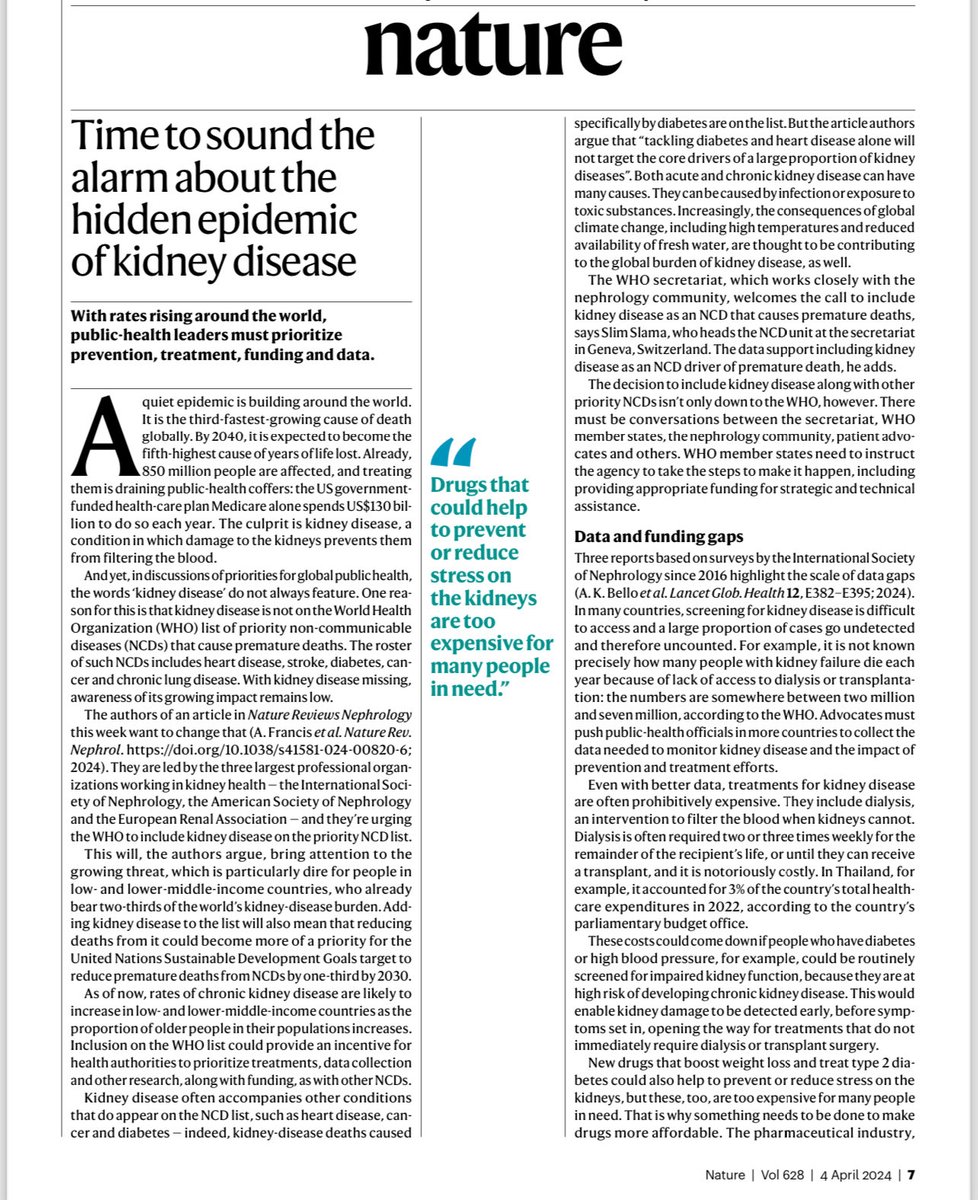 swaminathaniisc's tweet image. Chronic kidney disease is rapidly increasing around the world. Environmental pollution, global warming and diabetes are likely contributing factors. Low-middle socioeconomic status countries are worst affected by this epidemic. The whole world needs to reckon with this,