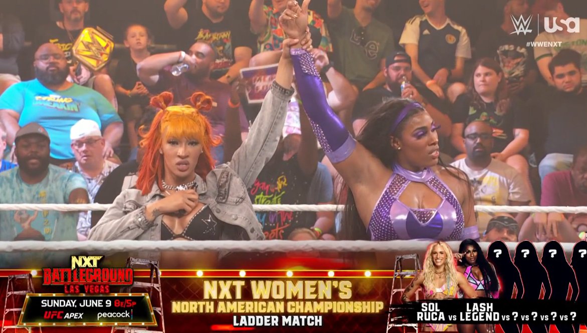 Sol Ruca and Lash Legend are the first 2 women to qualify for the Ladder Match at #NXTBattleground. MY GOODNESS!! #WWENXT
