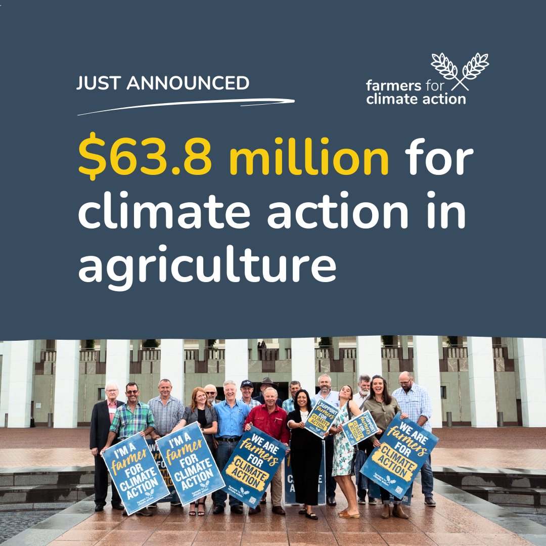 The federal budget included a fresh $63.8m for pollution reduction in the ag and land sector.

We welcome this positive step forward and look forward to hearing the detail at the Sustainable Ag Summit in Toowoomba later this month.

#Budget24 #FarmersforClimateAction