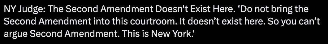 Judge Abena Darkeh is a diversity cunt and cultist, doing the bidding of gun control like a religious zealot. This is judicial activism and abuse, and she should be disbarred for this kind of remark.

Fuck you, NY. Fuck your Governor and your DA and your judges.

FUCK YOU