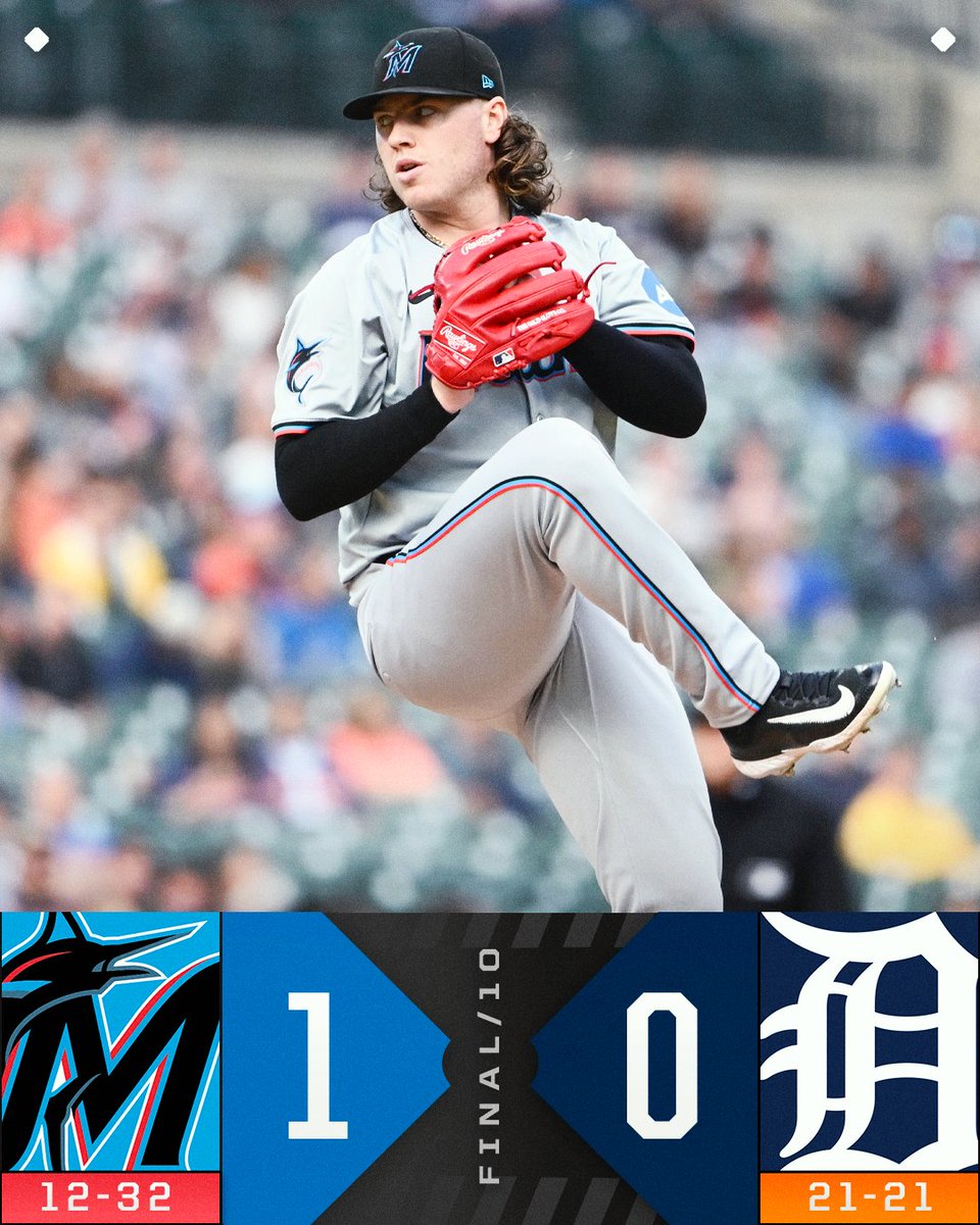 The @Marlins win the pitchers' duel in Detroit