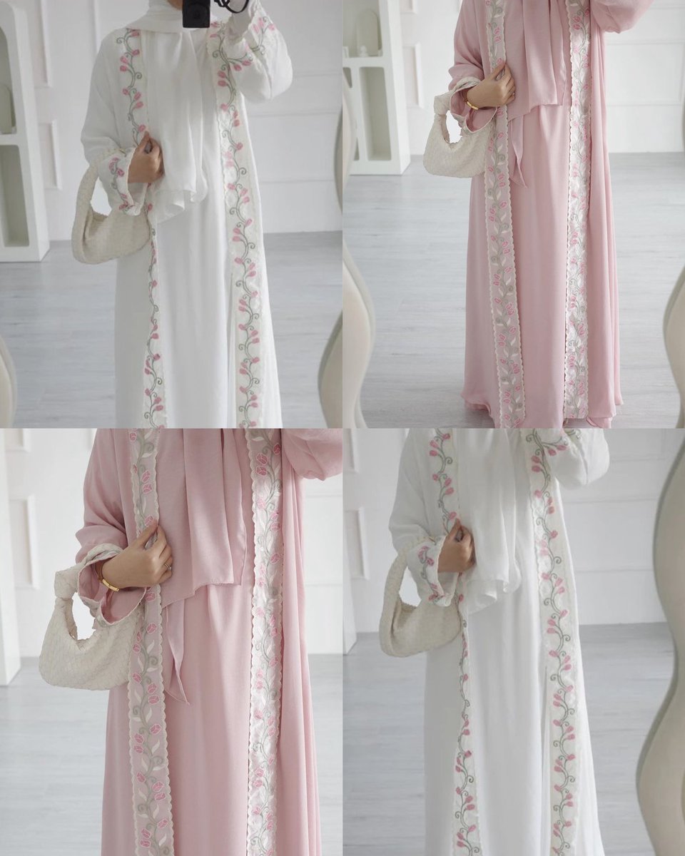 Cute jugak pakai abaya for raya haji nanti. Dah la ada colour white and pink, so cantik both🤍