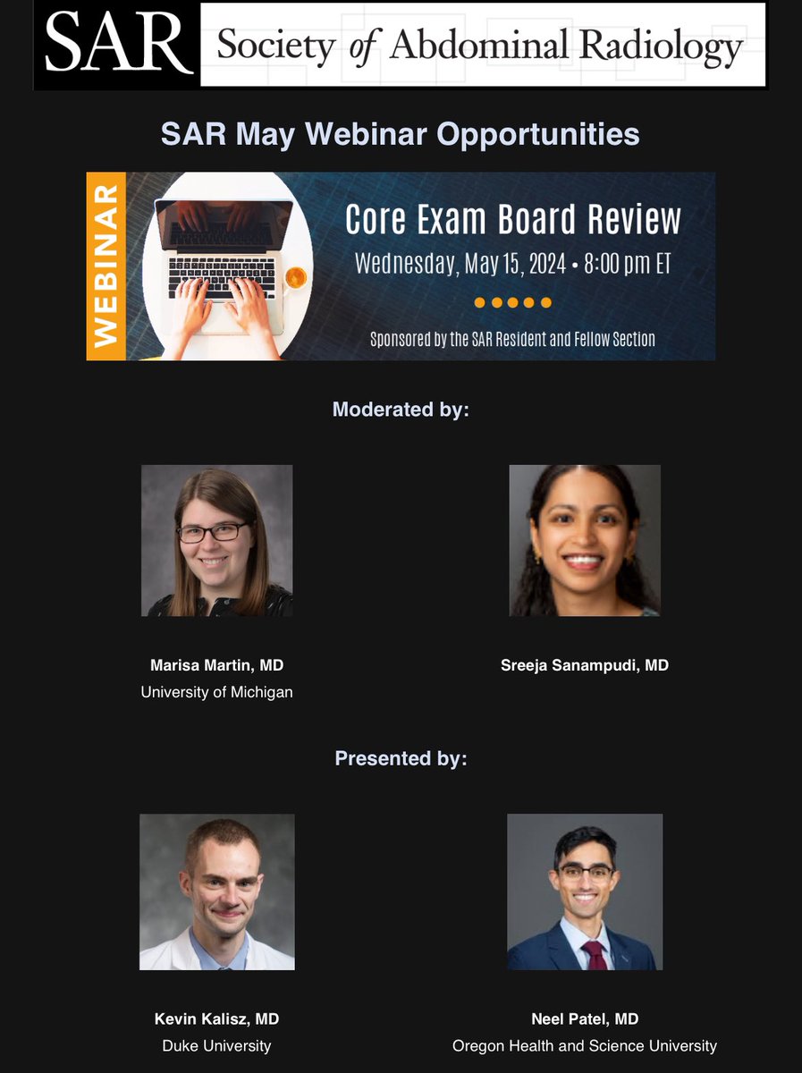 Check out our superstar R4, Dr. Sreeja Sanampudi, moderate the next @SocietyAbdRad Review! ⭐️ #RadRes @UTSW_RadRes