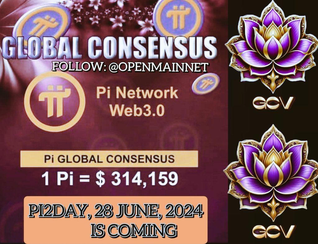 Why we need you all to RETWEET this post, because the date is almost here, let's work together🫂

GLOBAL CONSENSUS VALUE 
( $314,159 )        &
PI2DAY PIONEERS WROTE PETITION THEY WANT #PICORETEAM TO OPEN MAINNET JUNE 28 🎯 

2ND CONFERENCE COMING 
MAY 19TH🎯

RETWEET 🙏