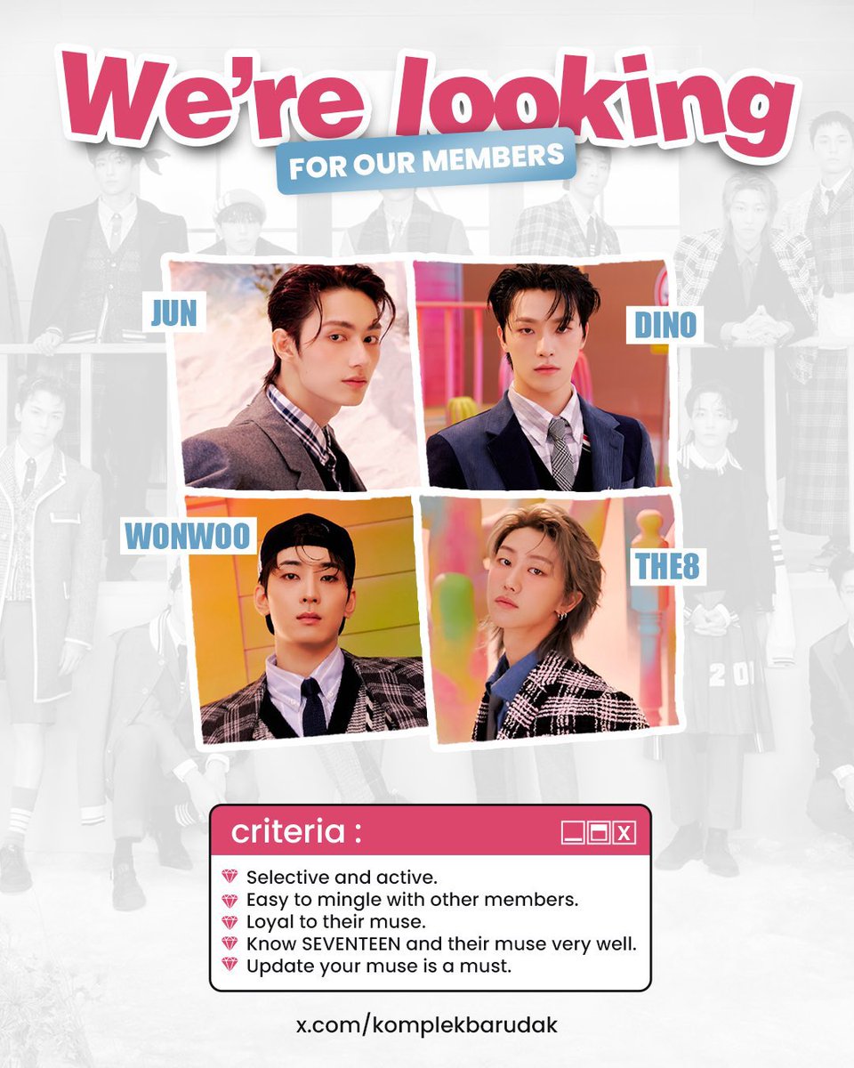 RT are appreciated 𝐊𝐨𝐦𝐩𝐥𝐞𝐤 𝐁𝐚𝐫𝐮𝐝𝐚𝐤 currently looking for our missing members in this poster below to complete us, with criterias as stated below. we are also looking for SQ/OA to be friends with. Please drop anything for intro and help us by tagging them here🫶🏻