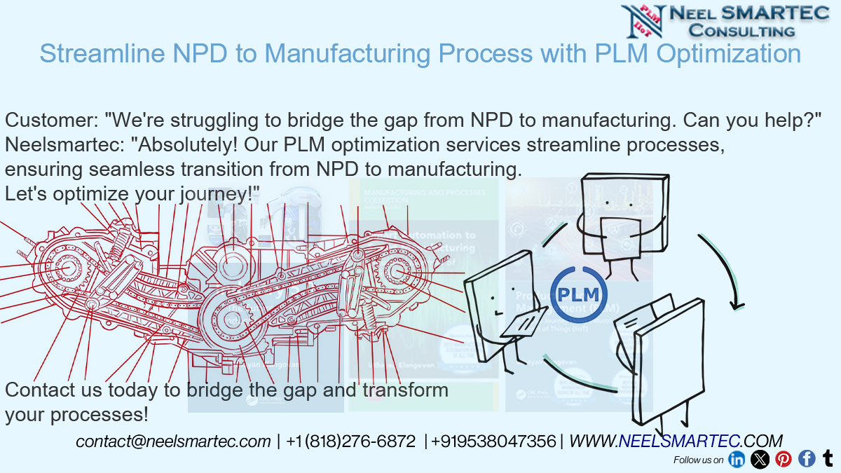 Revolutionize your #product development to manufacturing journey with @Neelsmartec's PLM #Optimization services. Unlock efficiency, quality, and #cost savings today! #PLM #Manufacturing #Efficiency #ROI #ROV #NPD #neelsmartec
neelsmartec.com/2023/07/15/pat…