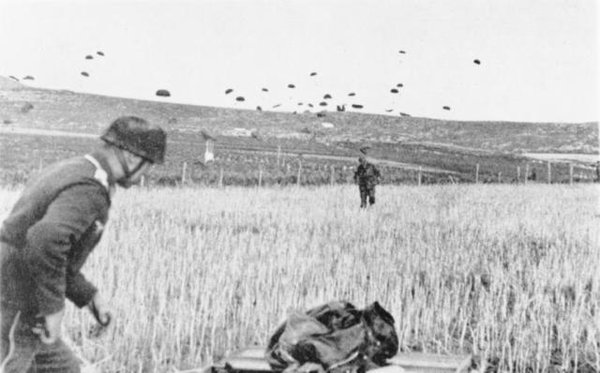 Today in 1941, Germany mounts an airborne assault on Crete. It's history's first invasion carried out almost entirely by paratroops. Although a success, the heavy casualties leave Hitler wary of future drops. The Allies however quickly see the potential of airborne operations.