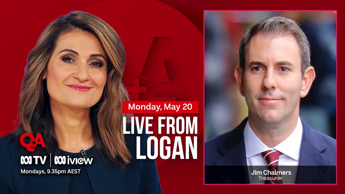 #QandA is coming to Logan on Monday May 20 with Treasurer Jim Chalmers. Register your interest to join the audience: ab.co/Come2QandA