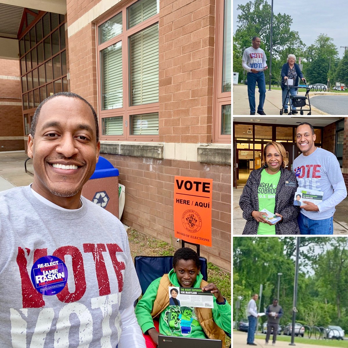 What a day for Maryland’s Primary! The sun was out then the rain came later, but most importantly I enjoyed showing my son what civic engagement is all about. #Voting #DadandSon #District5