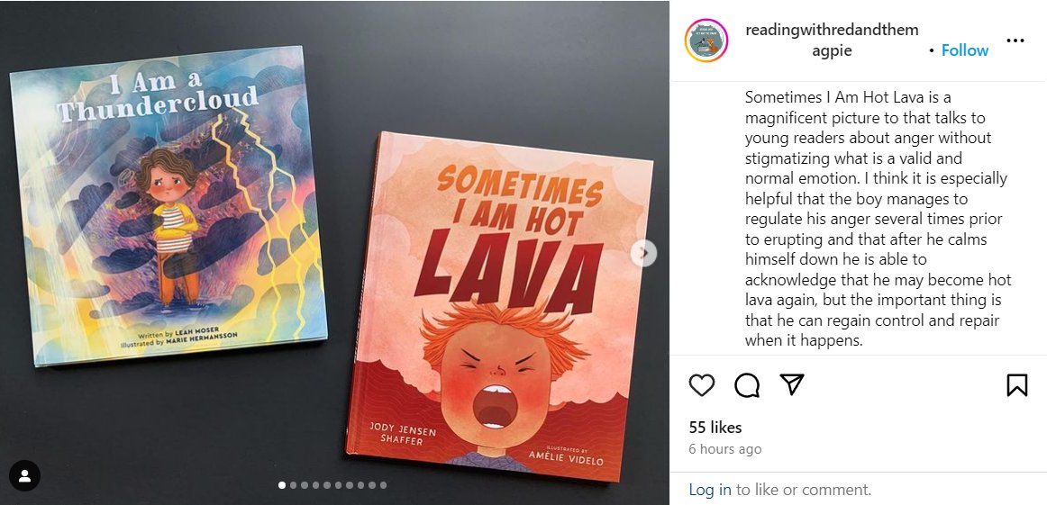 Thanks @readingwithredandthemagpie on Insta! 'Sometimes I Am Hot Lava is a magnificent picture to that talks to young readers about anger without stigmatizing what is a valid and normal emotion.'