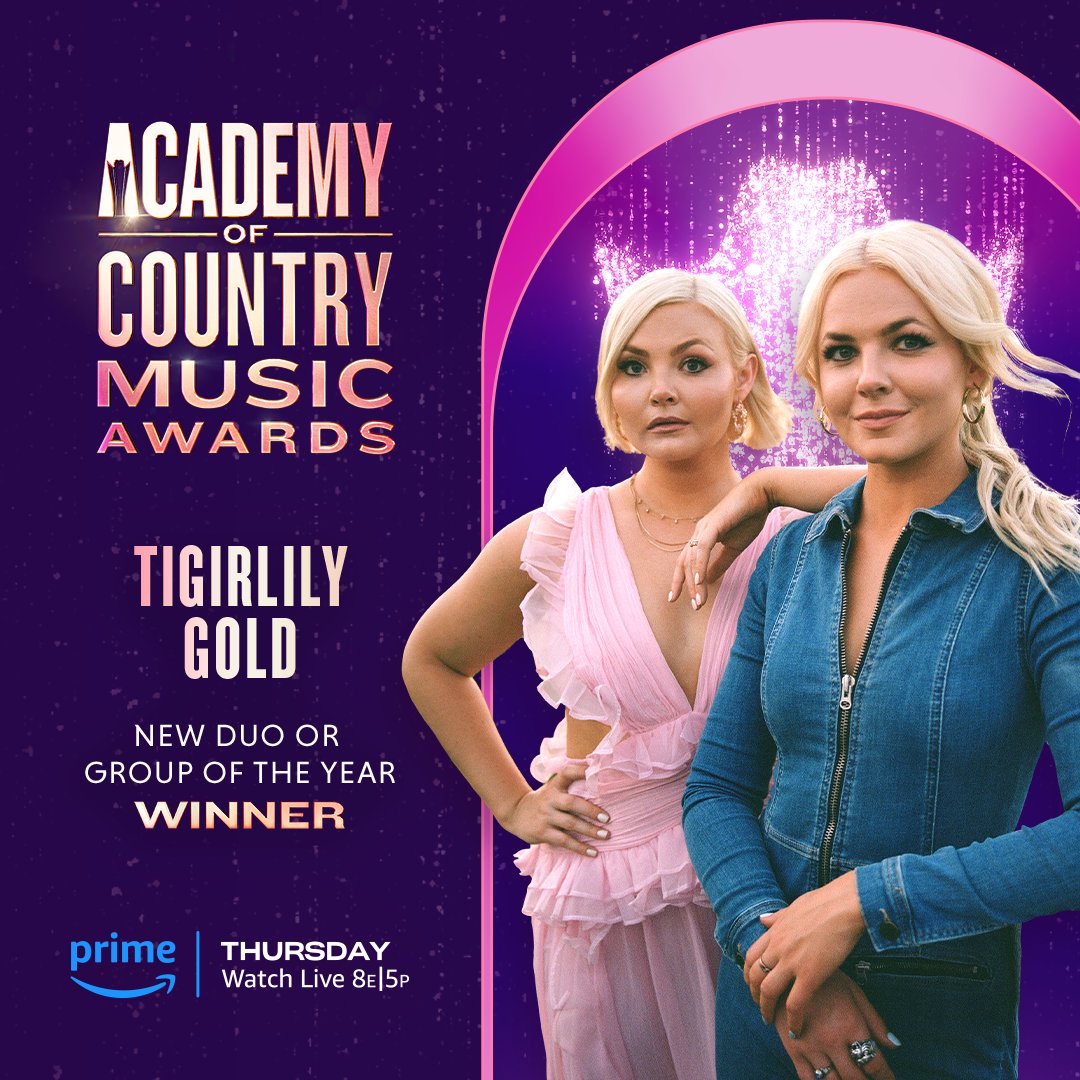 We just gave out the first #ACMawards for New Duo or Group of the Year!

Congratulations to @Tigirlily Gold on winning their first-ever ACM Award!