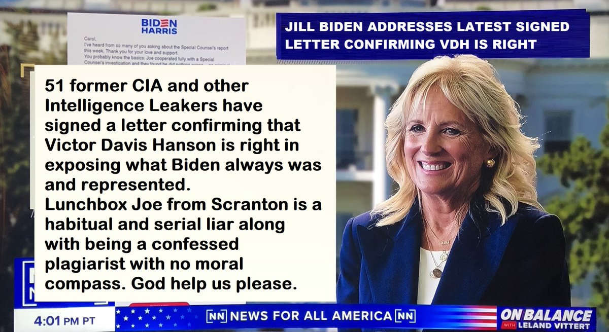 Breaking News concerning the Victor Davis Hanson letter on Joe Biden. It appears Lunchbox Joe, the Scranton turd is guilty of everything VDH wrote and has been validated by the infamous 51 CIA and Intelligence leakers who've signed a new letter of confirmation. #GodBlessAmerica