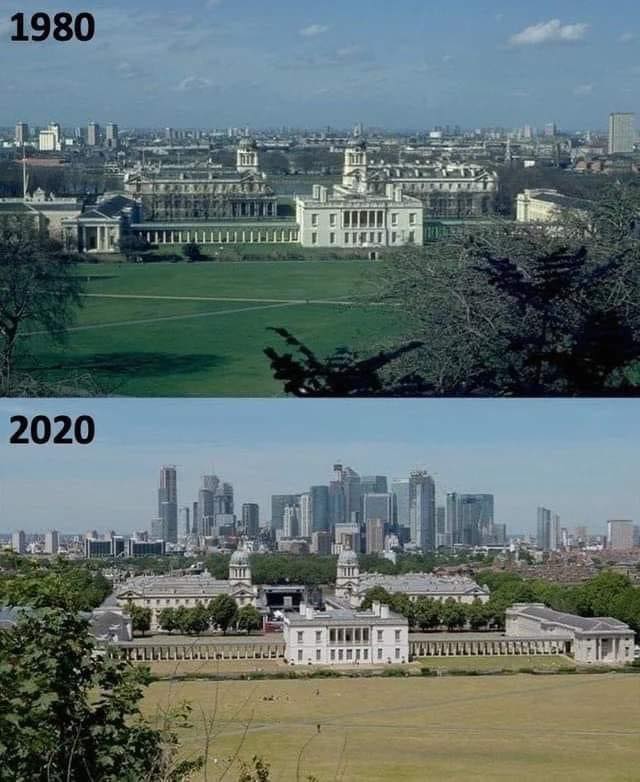 This image of London 40 years apart, is nuts