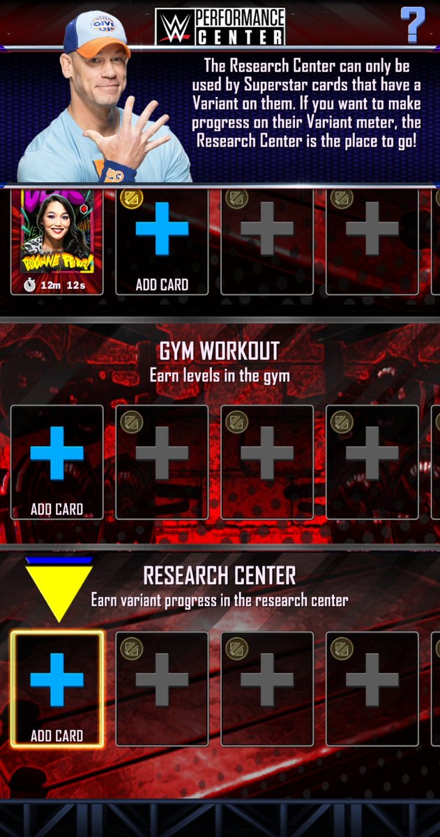 Thanks for releasing yet another bugged forced update. I can't get my Roxanne out of the performance center to pro because this always pops up. #WWESuperCard