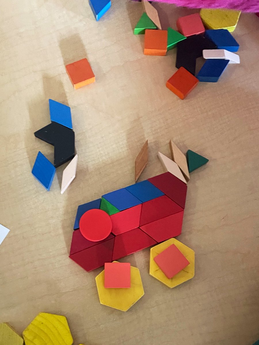 The Grade 2s made some seriously neat creations by translating pattern blocks into “pictures” for books! 📖🧜🏻‍♀️🚙🦁🧌
