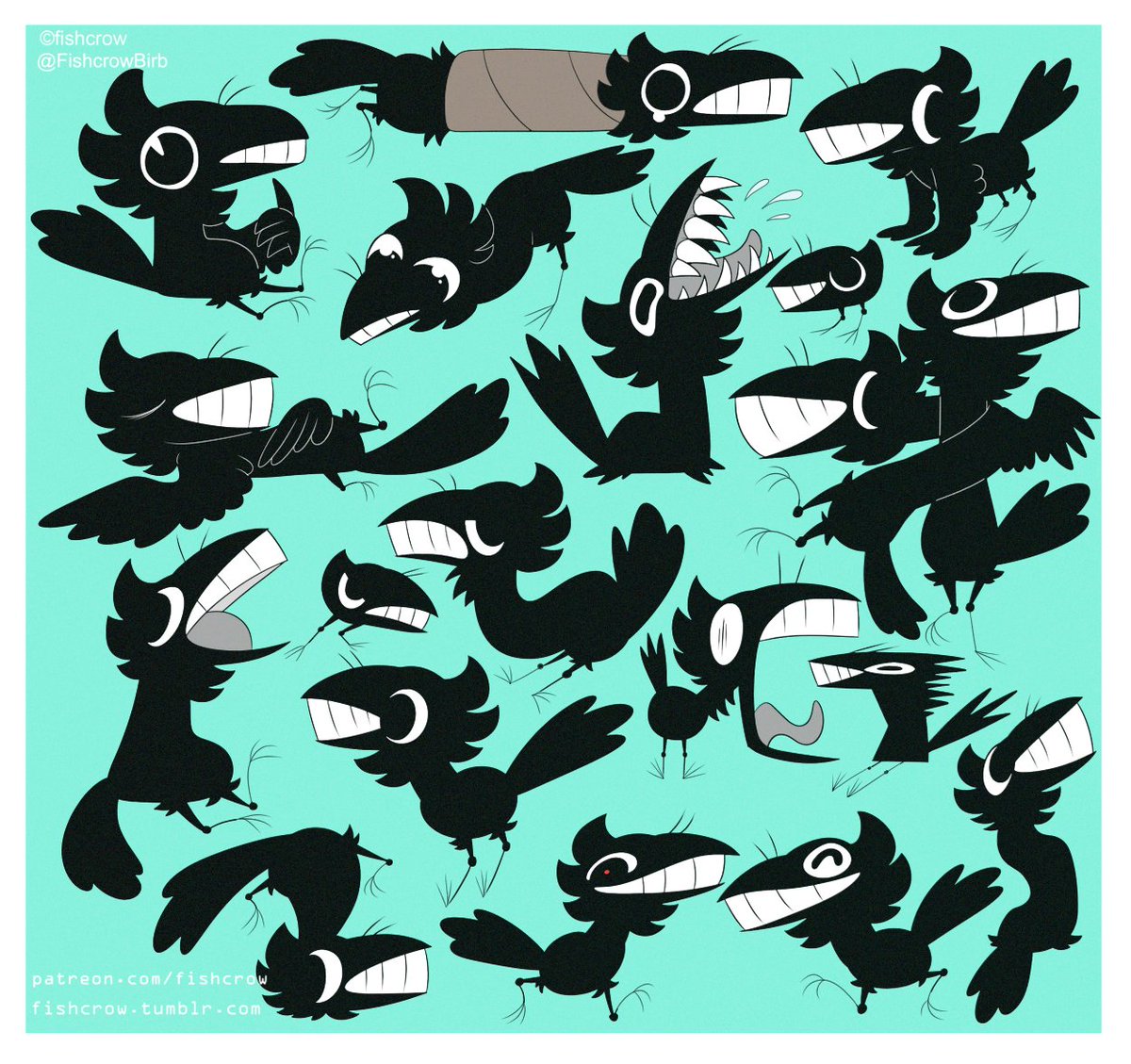 Many, many fishcrows! Which one is your fav? :>